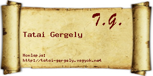Tatai Gergely névjegykártya
